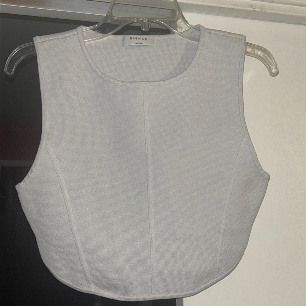 Babaton White Cropped Tank Top